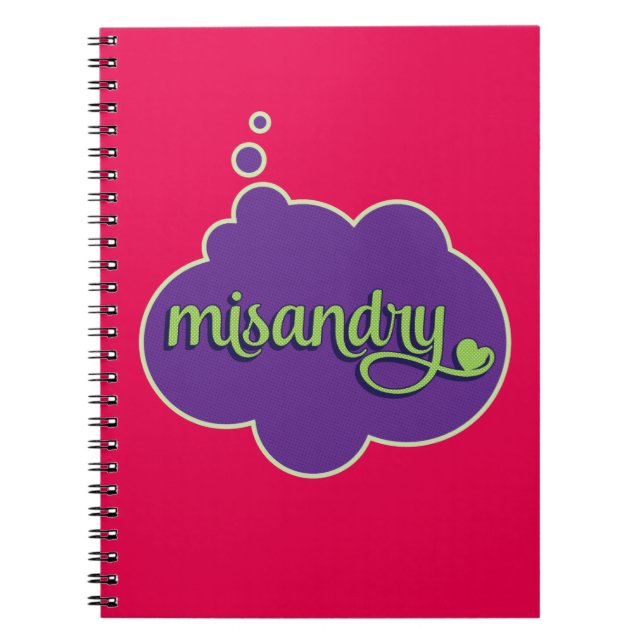 Espiral Caderno de Misandry (verde no roxo) (Frente)