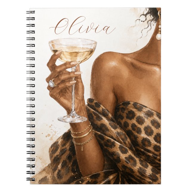 Espiral Caderno de Moda de Mulher Negra Personalizado (Frente)