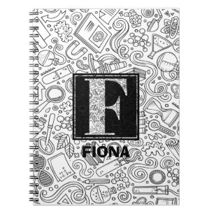 Espiral Caderno de Monograma Personalizado de Ciência - Le