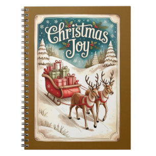 Espiral Caderno de Natal Alegria de Trenó de Inverno
