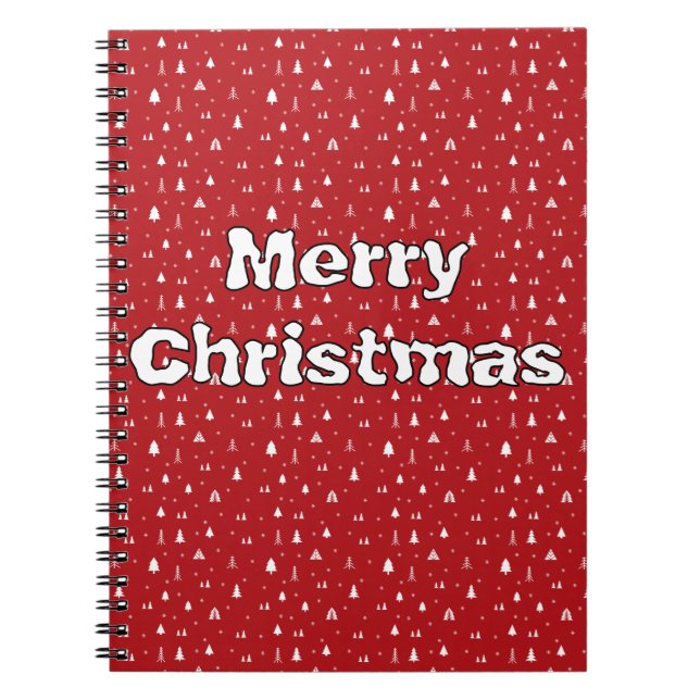 Espiral Caderno de Natal Árvores e Flocos de Neve (Frente)