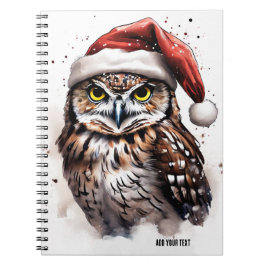 Espiral Caderno de Natal de Coruja Fofo PERSONALIZADO