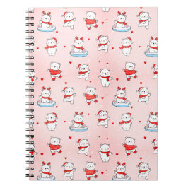 Espiral Caderno de Natal de Urso Polar Fofo