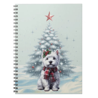 Espiral Caderno de Natal do Westie de Inverno