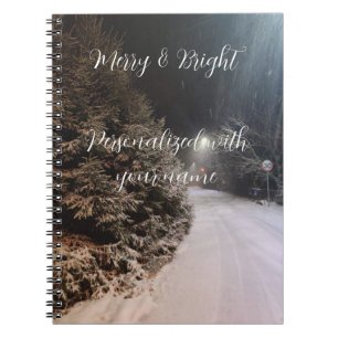 Espiral Caderno de Natal Personalizado Alegre e Brilhante