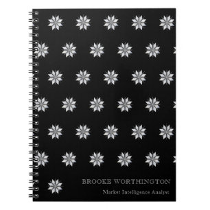 Espiral Caderno de negócios com padrão cinza preto persona