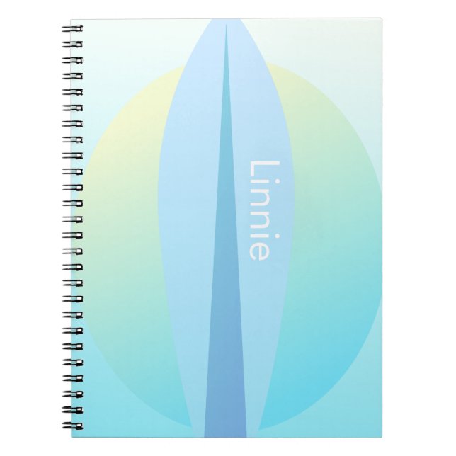 Espiral Caderno de Nome Sol Ombre de Surf Azul (Frente)