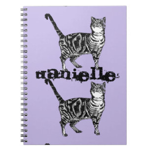 Espiral Caderno de nomes de meninas fofas com Gato Listrad