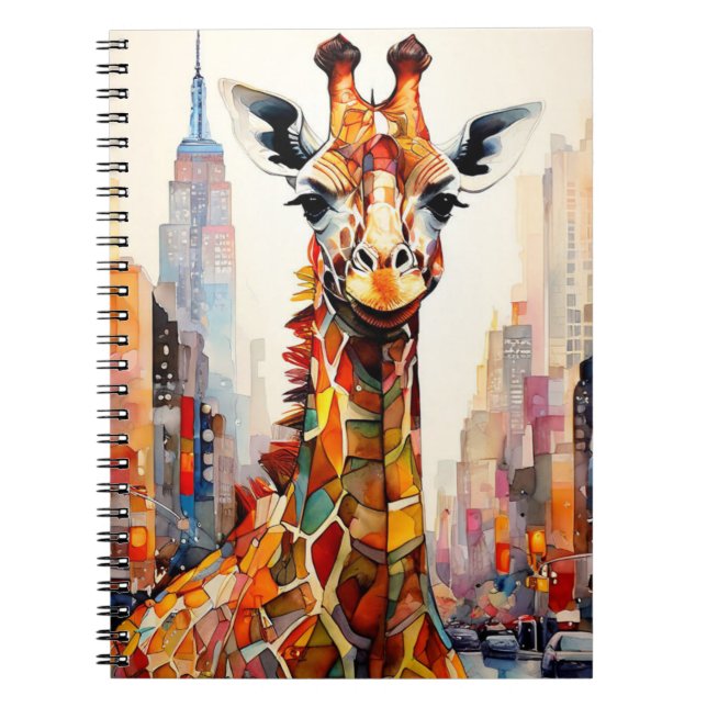 Espiral Caderno de notas da girafa em Nova York (Frente)