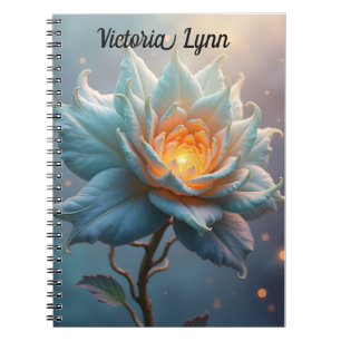 Espiral Caderno de Notas de Flor Etérea Personalizado