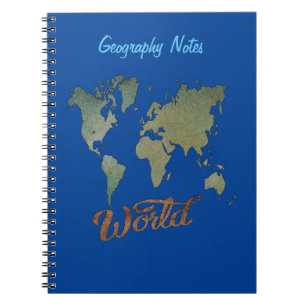 Espiral Caderno de Notas de Geografia para Alunos e Profes