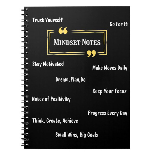 Espiral Caderno de Notas Diárias de Mentalidade (Frente)