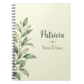 Espiral Caderno de Notas e Ideias Botânicas Personalizadas