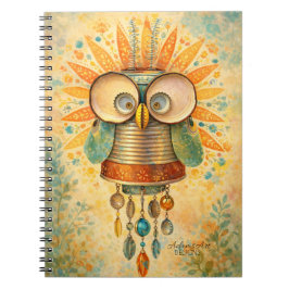 Espiral Caderno de Notas Fantástico de Coruja Steampunk –