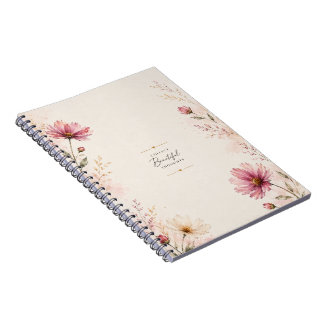 Espiral Caderno de Notas Florais Pensamentos Lindos |