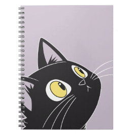 Espiral Caderno de notas fofo de gato preto para crianças