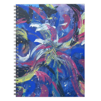 Espiral Caderno de Notas Foguetes Azuis Abstratos