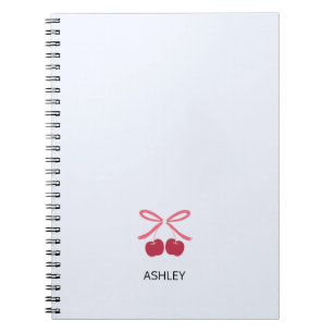 Espiral Caderno de Notas Laço Cereja Doce Fofo