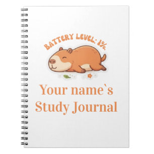 Espiral Caderno de Notas Nível de Bateria do Capivara Retr