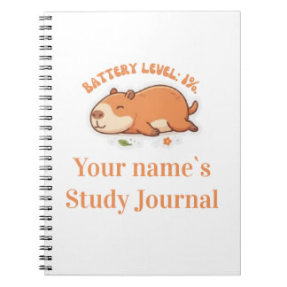 Espiral Caderno de Notas Nível de Bateria do Capivara Retr