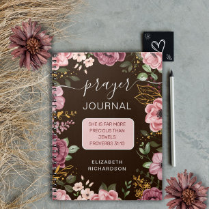 Espiral Caderno de orações florais Provérbios 31 marrom