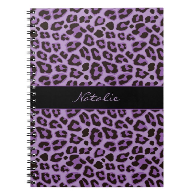 Espiral Caderno de padrão de pele com estampa de leopardo (Frente)