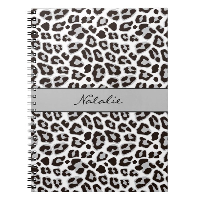 Espiral Caderno de Padrão de Pele com Estampa de Leopardo (Frente)