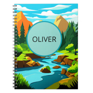 Espiral Caderno de Paisagem Montanhosa, Oliver Aventura No