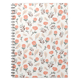 Espiral Caderno de Papoulas Vermelhas Escandinavas