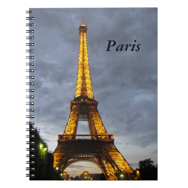 Espiral Caderno de Paris da torre Eiffel (Frente)