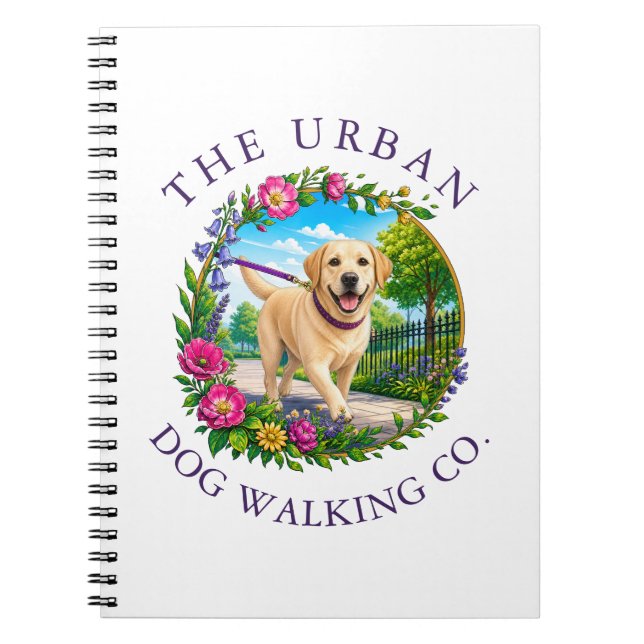 Espiral Caderno de passeio de cães com Labrador (Frente)