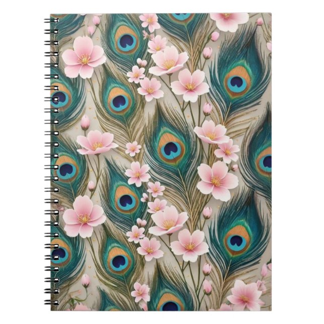 Espiral Caderno de penas de Pavão Real (Frente)
