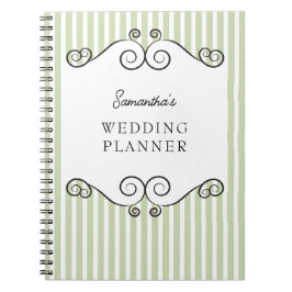 Espiral Caderno de Planeamento de Casamento com Listras Ve