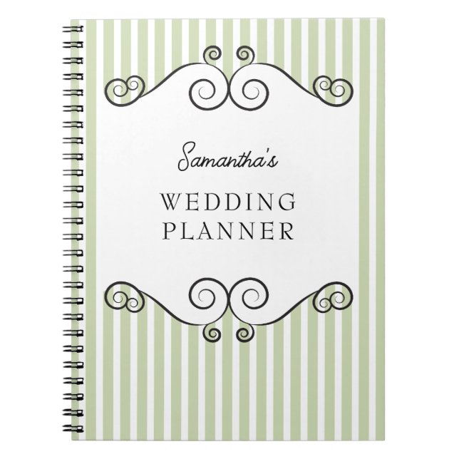 Espiral Caderno de Planeamento de Casamento com Listras Ve (Frente)