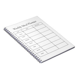 Espiral Caderno de Planeamento Semanal de Refeições