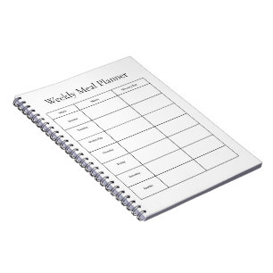 Espiral Caderno de Planeamento Semanal de Refeições