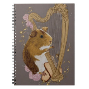 Espiral Caderno de Porquinho-da-Índia Caprichoso com Harpa