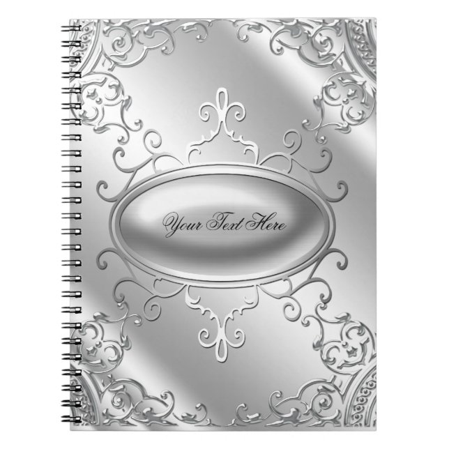 Espiral Caderno de Prata Elegante (Frente)