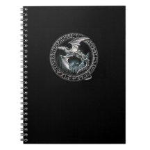 Caderno de prata Runic do dragão