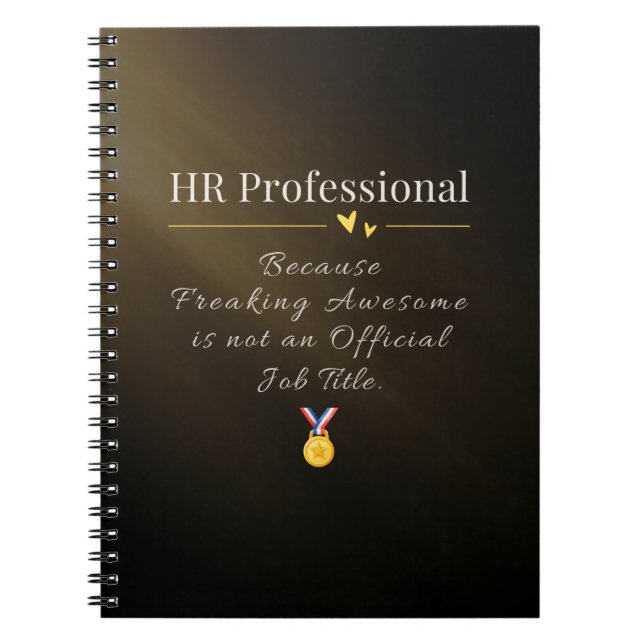 Espiral Caderno de Profissional de RH – Citação Divertida (Frente)