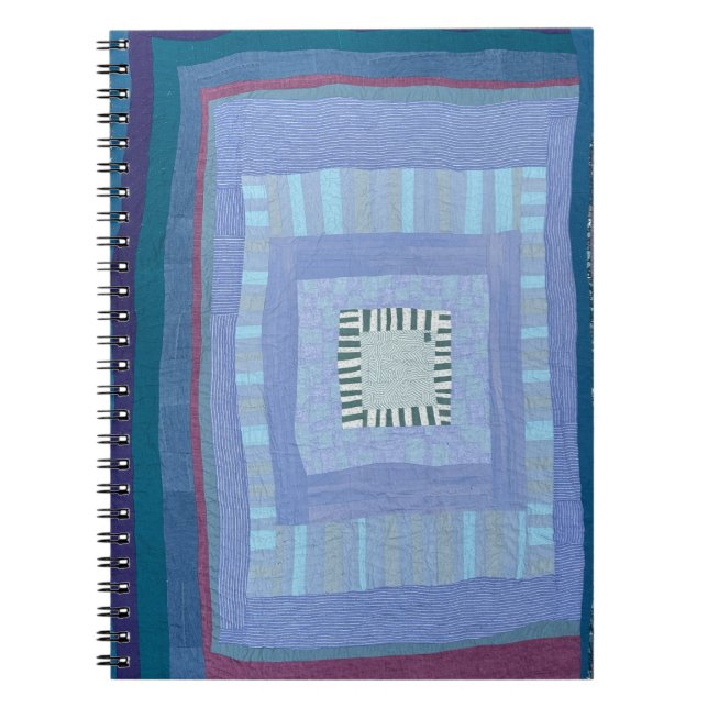 Espiral Caderno de quilt moderno azul (Frente)