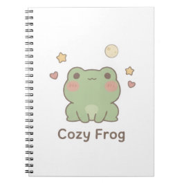 Espiral Caderno de Rã Aconchegante | Diário Kawaii Fofo