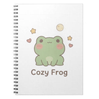 Espiral Caderno de Rã Aconchegante | Diário Kawaii Fofo