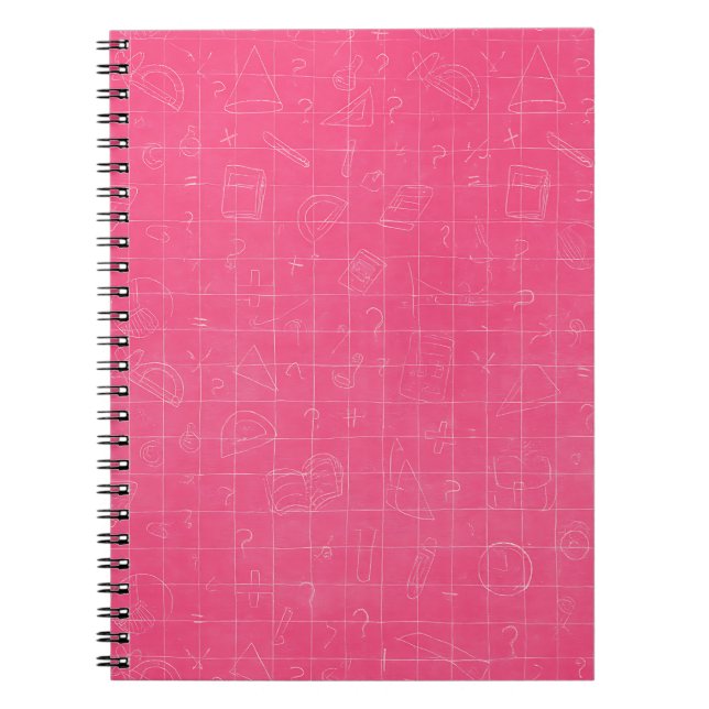 Espiral Caderno de Rabiscos de Matemática Rosa (Frente)