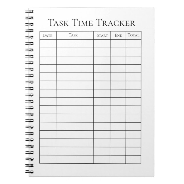 Espiral Caderno de Rastreamento de Tarefas de Tempo (Frente)