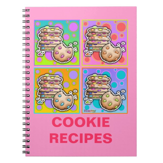 Espiral Caderno de Receitas de Biscoitos Pop Art (Frente)