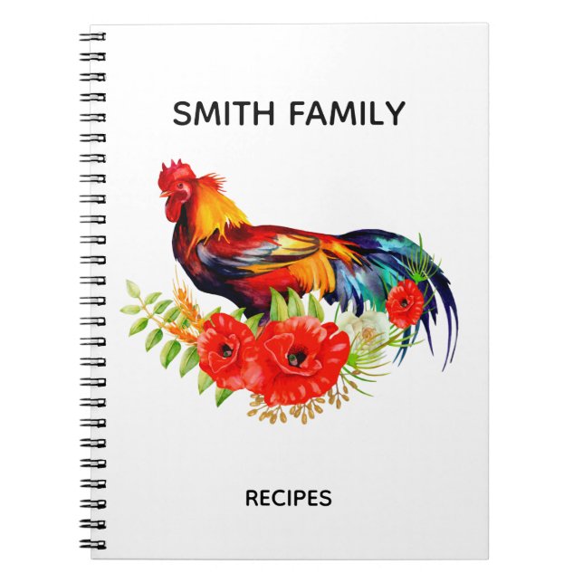 Espiral Caderno de receitas de cozinha personalizado (Frente)