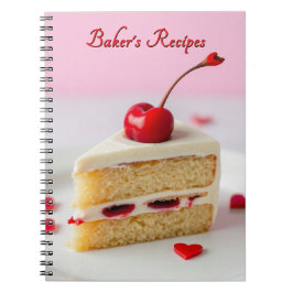 Espiral Caderno de Receitas do Padeiro com Cereja no Topo