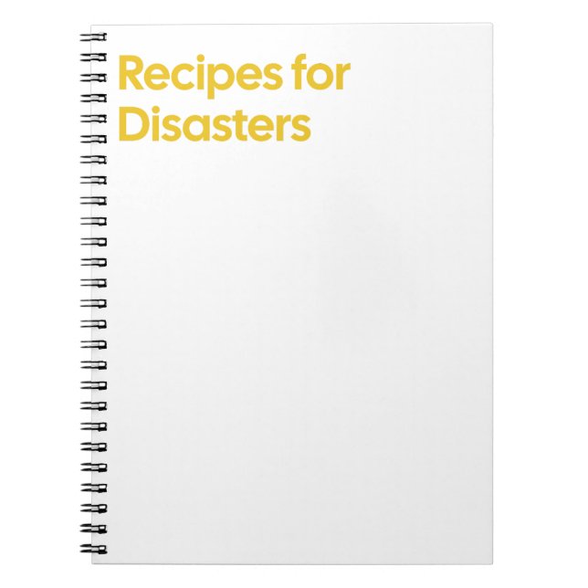 Espiral Caderno de Receitas para Desastres (Frente)