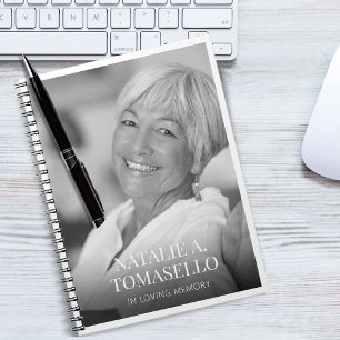 Espiral Caderno de Registro de Fotos de Memória ou Funeral